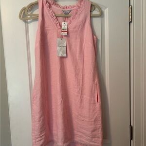 NWT Tommy Bahama Soft Pink Linen Ruffle Dress